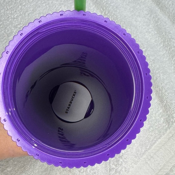 NWT Starbucks Glow-in-the-Dark Purple Tumbler with Green Straw, 24oz - Picture 9 of 10
